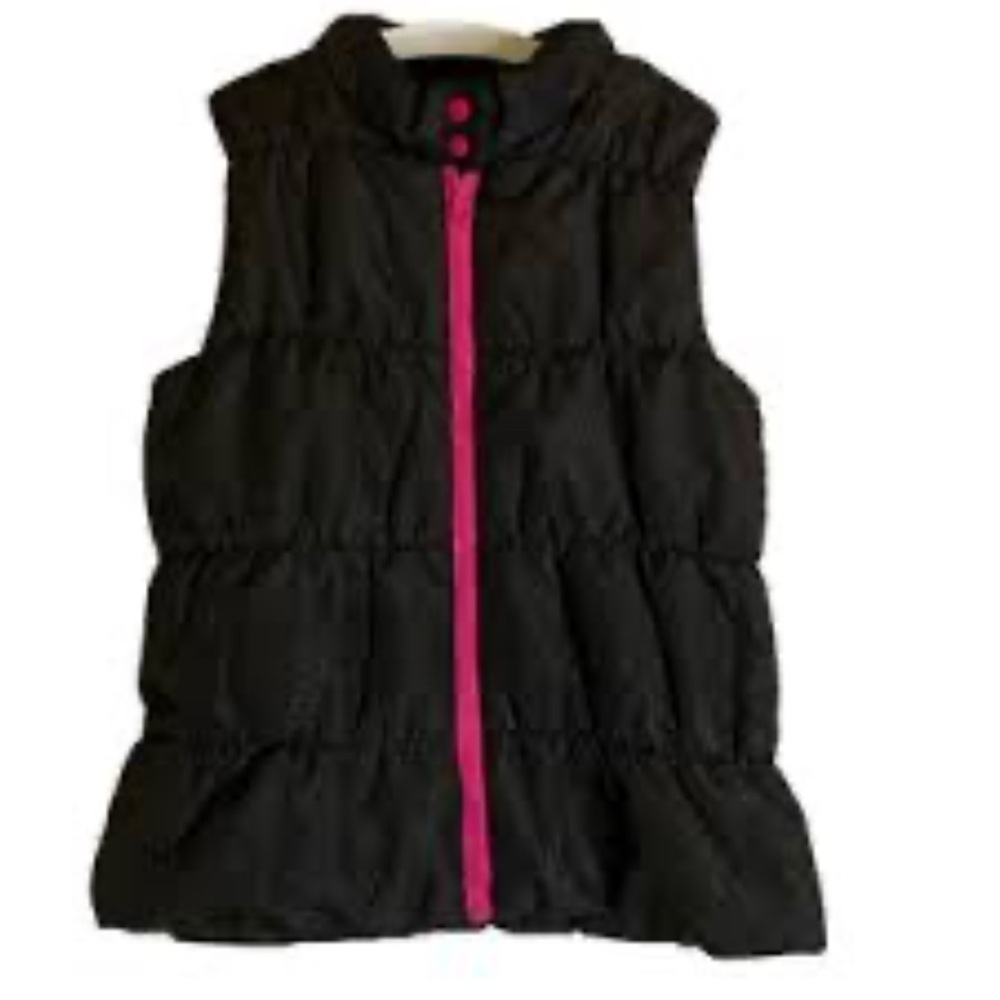 Energie Kids/Girls Puffer Vest XL Black Pink Jacket Outdoor Outerwear